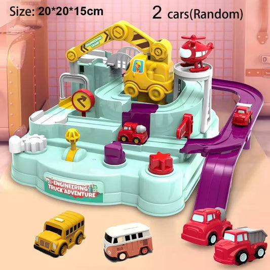 Ultimate Racing Rail Car Adventure Set - Interactive Educational Toy for Kids with Trains, Animals, and Space Rockets!