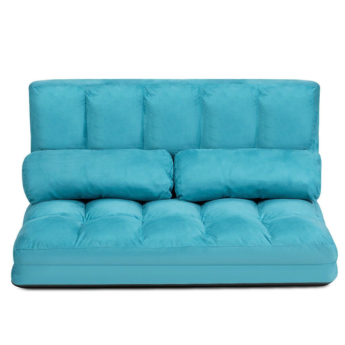 2 in 1 Folding Floor Lazy Sofa Bed with 6 Adjustable Seat Positions and 2 Pillows
