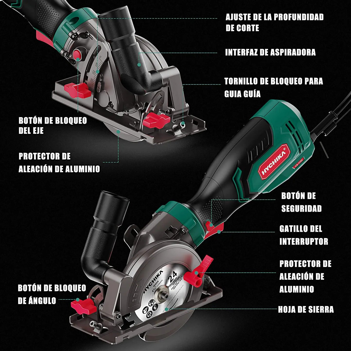 750W Circular Saw with 3 Saw Blades 48Mm Cutting Depth Power Tools for Cutting Wood Soft Metal Tiles and Plastic