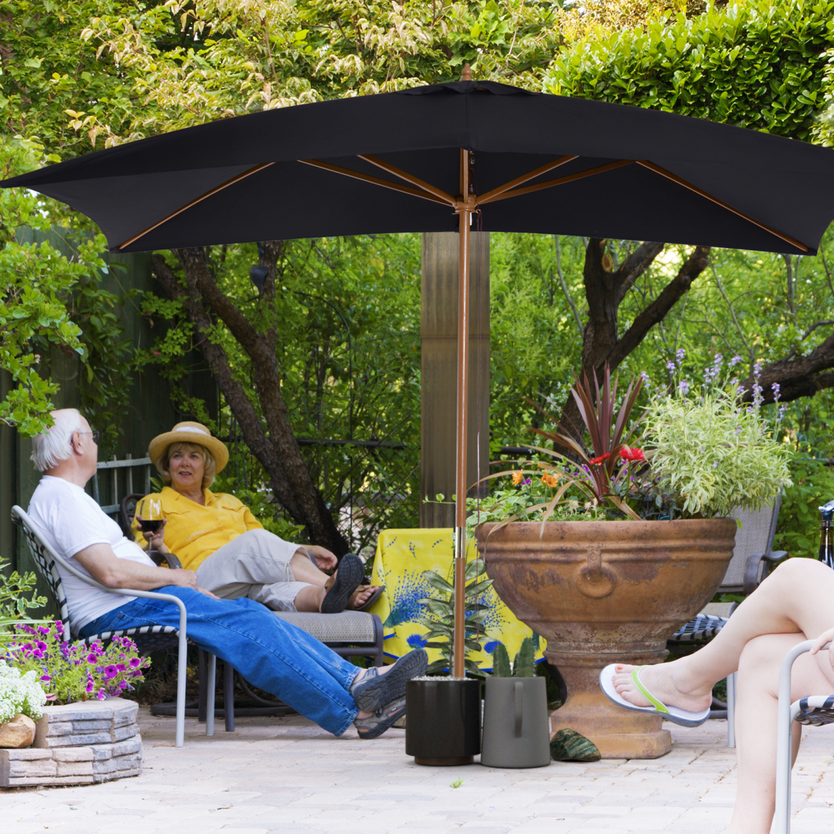 Versatile 7' x 10' Wall-Mounted Umbrella – Stylish Sun & Rain Shelter