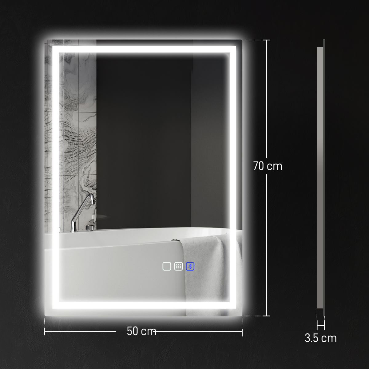 Elegant Smart Bathroom Cabinet Mirror with Bluetooth & Adjustable LED Lights