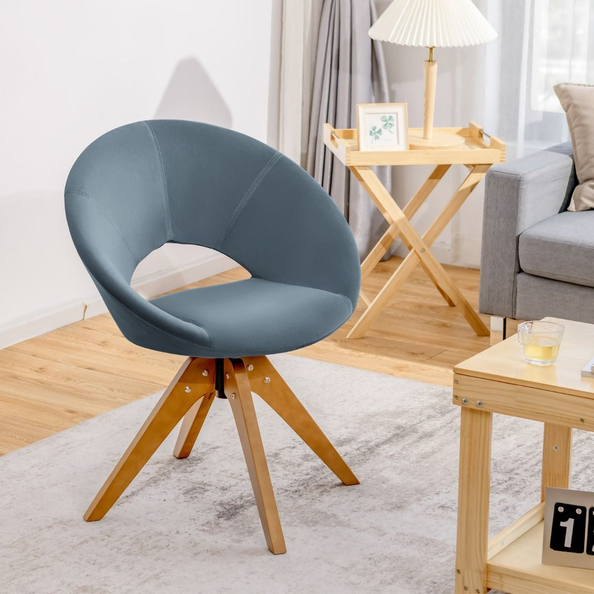 360° Swivel Velvet Accent Chair for Living Room, Bedroom and Office