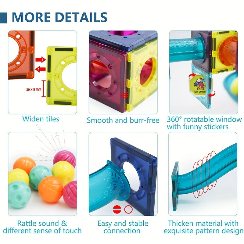 42pcs Magnetic Tiles, STEM Magnet Building Blocks Toys for Christmas/Halloween/Thanksgiving Day Gift