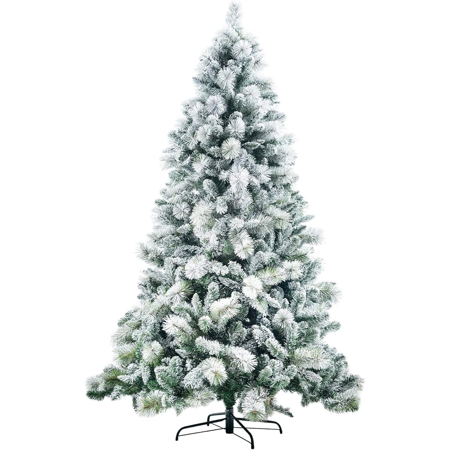 4FT-8FT Christmas Tree Green Artificial Plain Frosted Snowy Boulder Pine Helsinki Fir Tips Bushy Holiday Elegant Home Xmas Festive Decorations