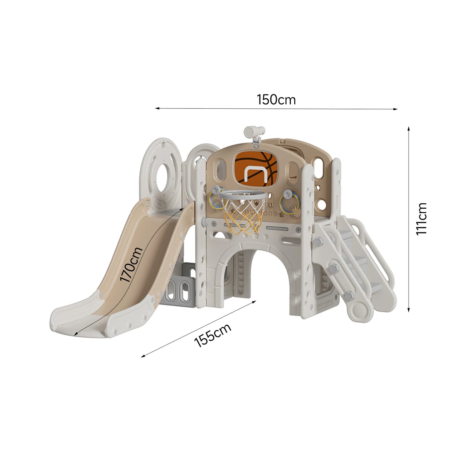 Fun Toddler Slide and Climber Playset with Basketball Hoop & Telescope - Perfect for Ages 1-3!