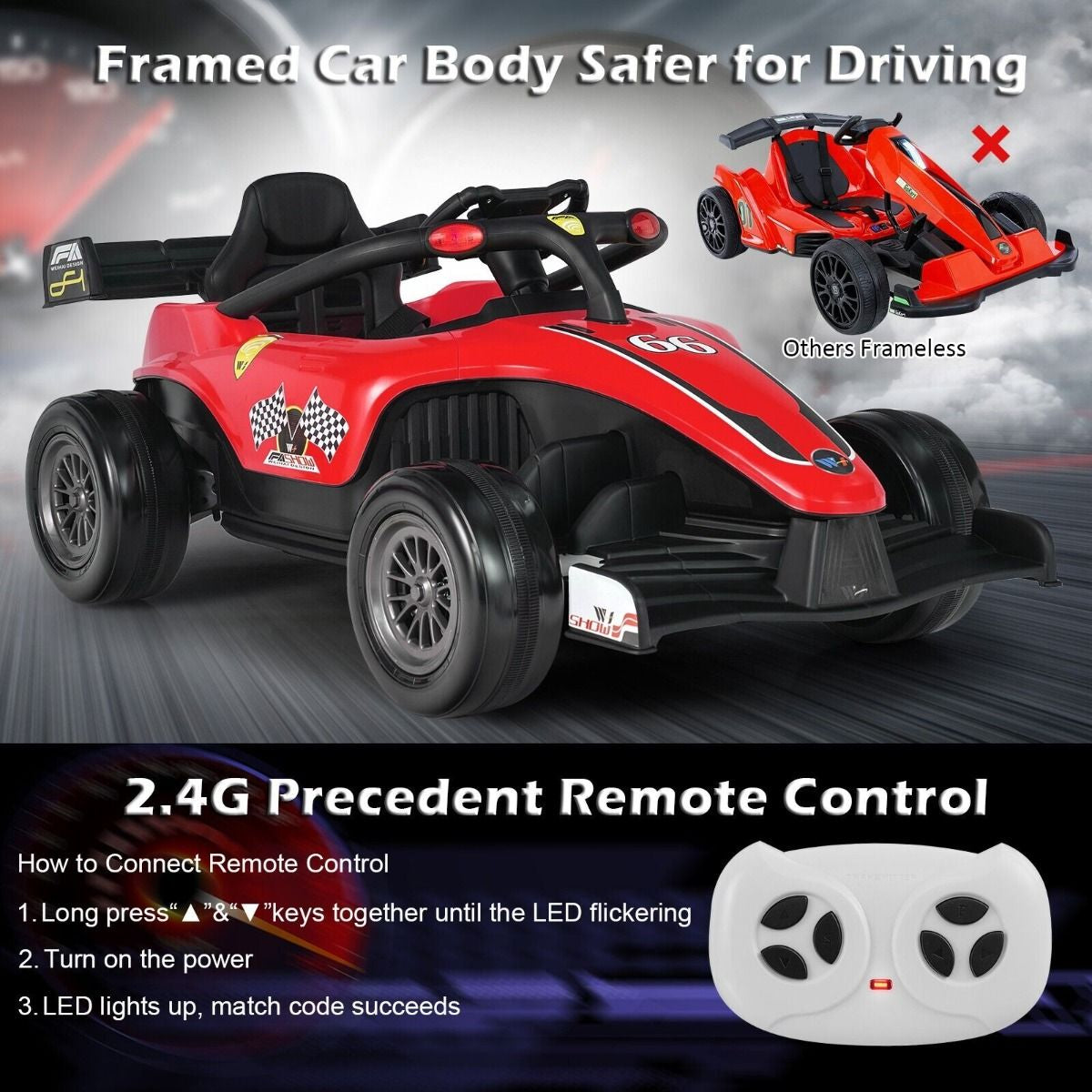 12V Battery Powered Kids Ride on Car with Remote Control and MP3 Music