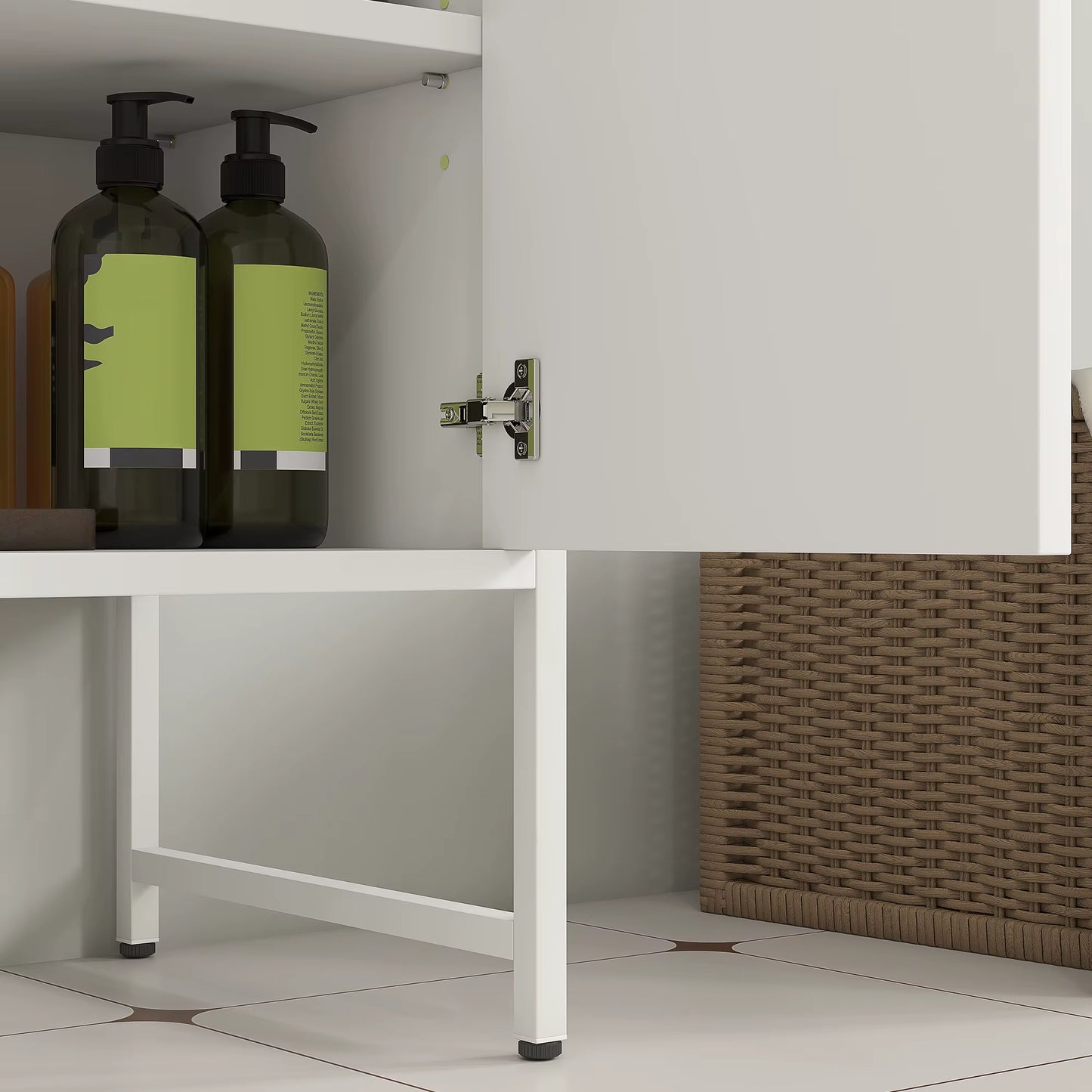 Bathroom under Sink Cabinet for Basin without or with Pedestal White