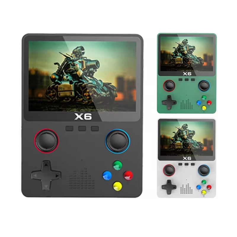 2023 X6 Handheld Game Console - 3.5" IPS Screen, Dual Joystick & 11 Built-in Games - Perfect Gift for Kids!