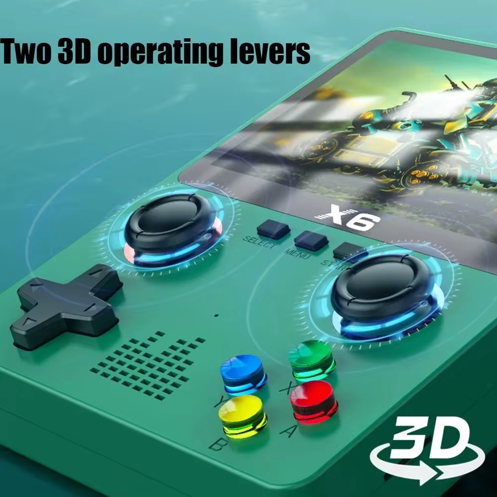 2023 X6 Handheld Game Console - 3.5" IPS Screen, Dual Joystick & 11 Built-in Games - Perfect Gift for Kids!