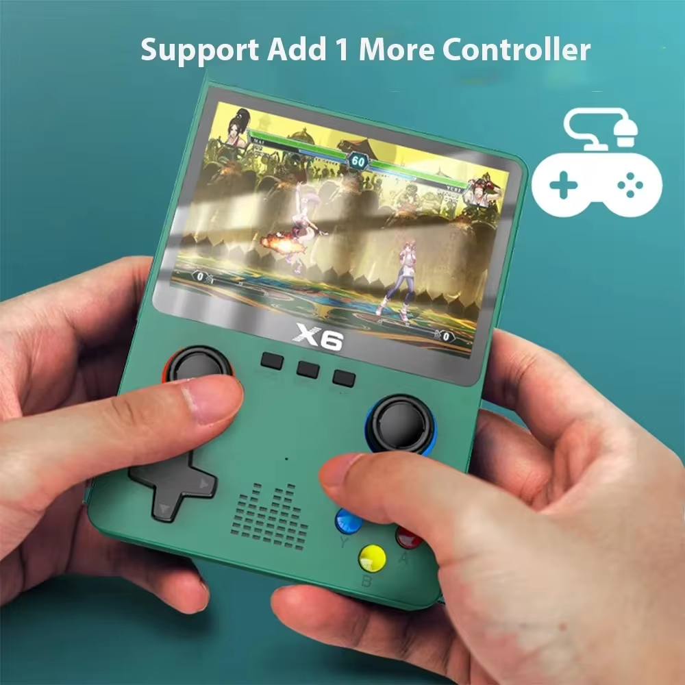 2023 X6 Handheld Game Console - 3.5" IPS Screen, Dual Joystick & 11 Built-in Games - Perfect Gift for Kids!