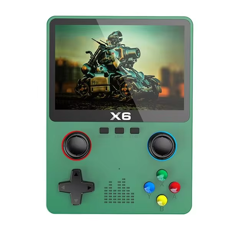 2023 X6 Handheld Game Console - 3.5" IPS Screen, Dual Joystick & 11 Built-in Games - Perfect Gift for Kids!