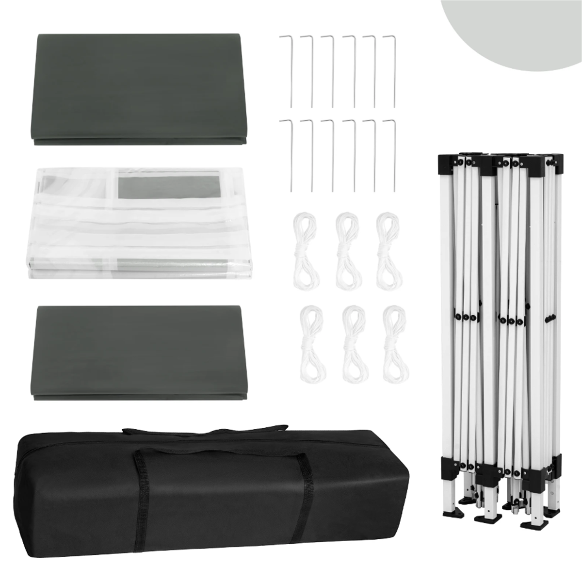 Durable 3x6m Grey Party Tent – Waterproof & UV-Resistant with Instant Setup