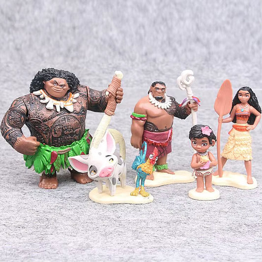 5Pcs/Set 6-12Cm Moana Princess Maui Chief Tui Tala Heihei Pua Action Figure Brinquedo Toys for Children New Year Gift