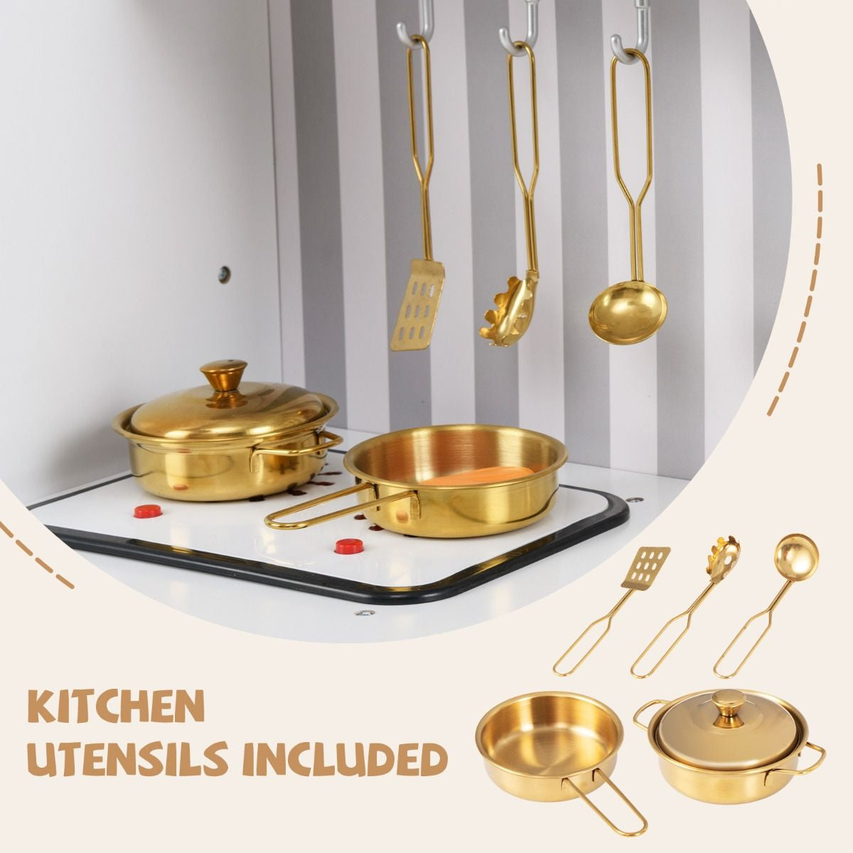 Play Kitchen Toy Set with Oven Real Sounds and Lights