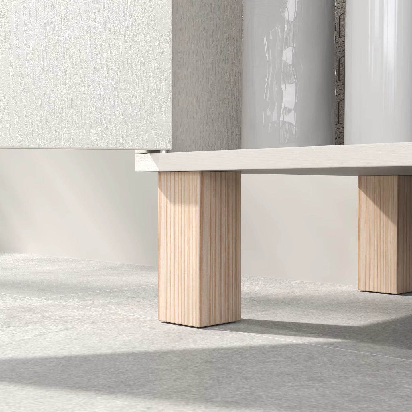 under Sink Bathroom Cabinet for Basin without Pedestal, Cream White