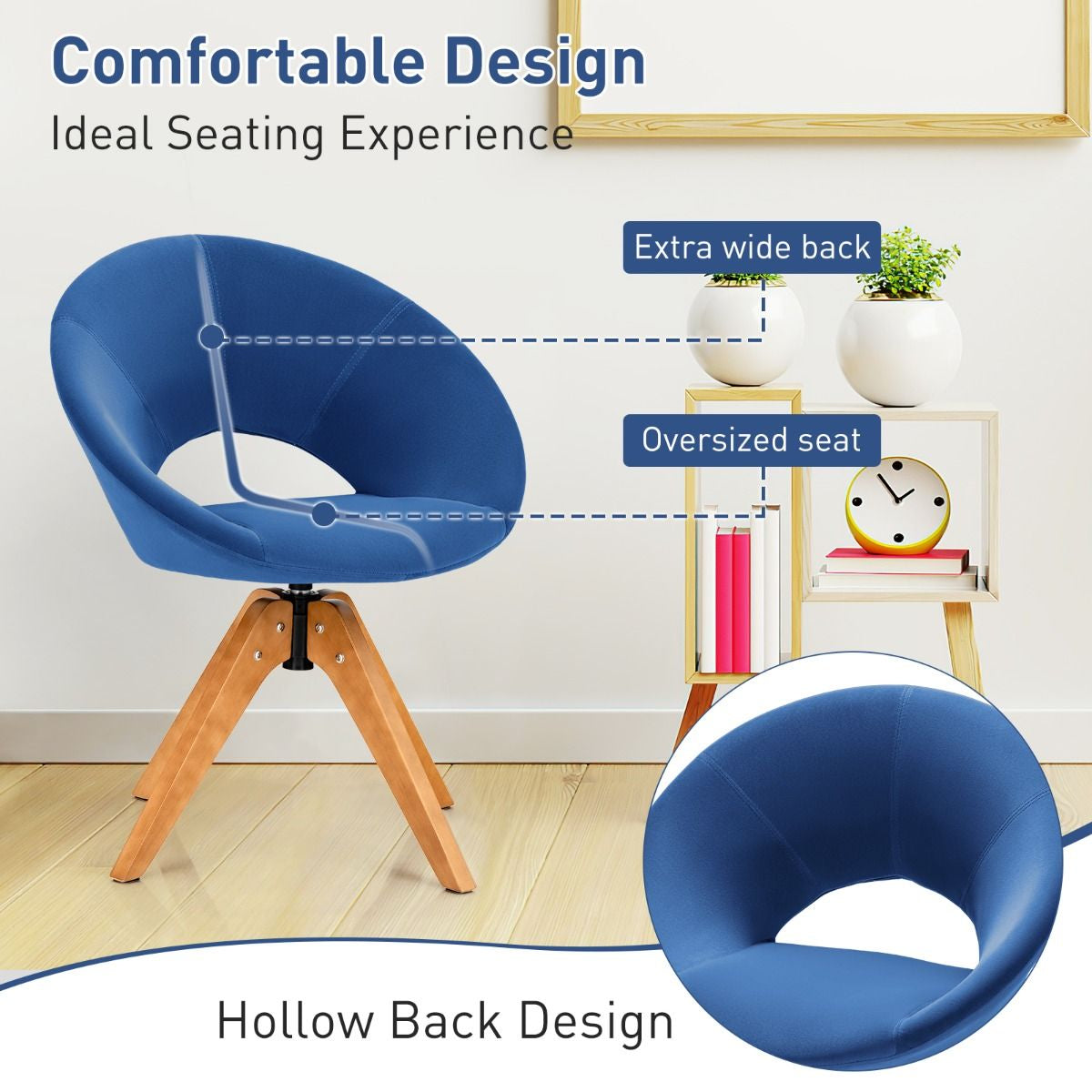 360° Swivel Velvet Accent Chair for Living Room, Bedroom and Office