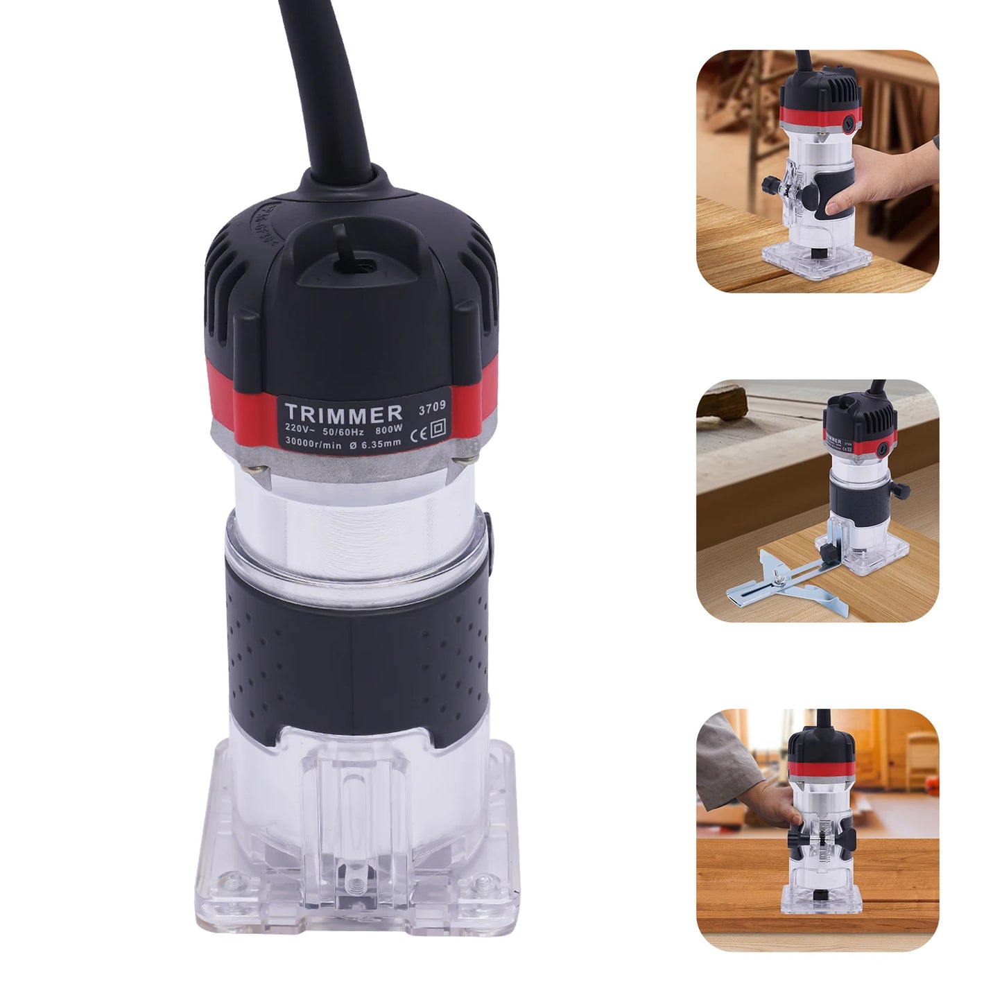Powerful 800W Electric Hand Trimmer - Perfect for Wood Trimming, Grooving, and Drilling!