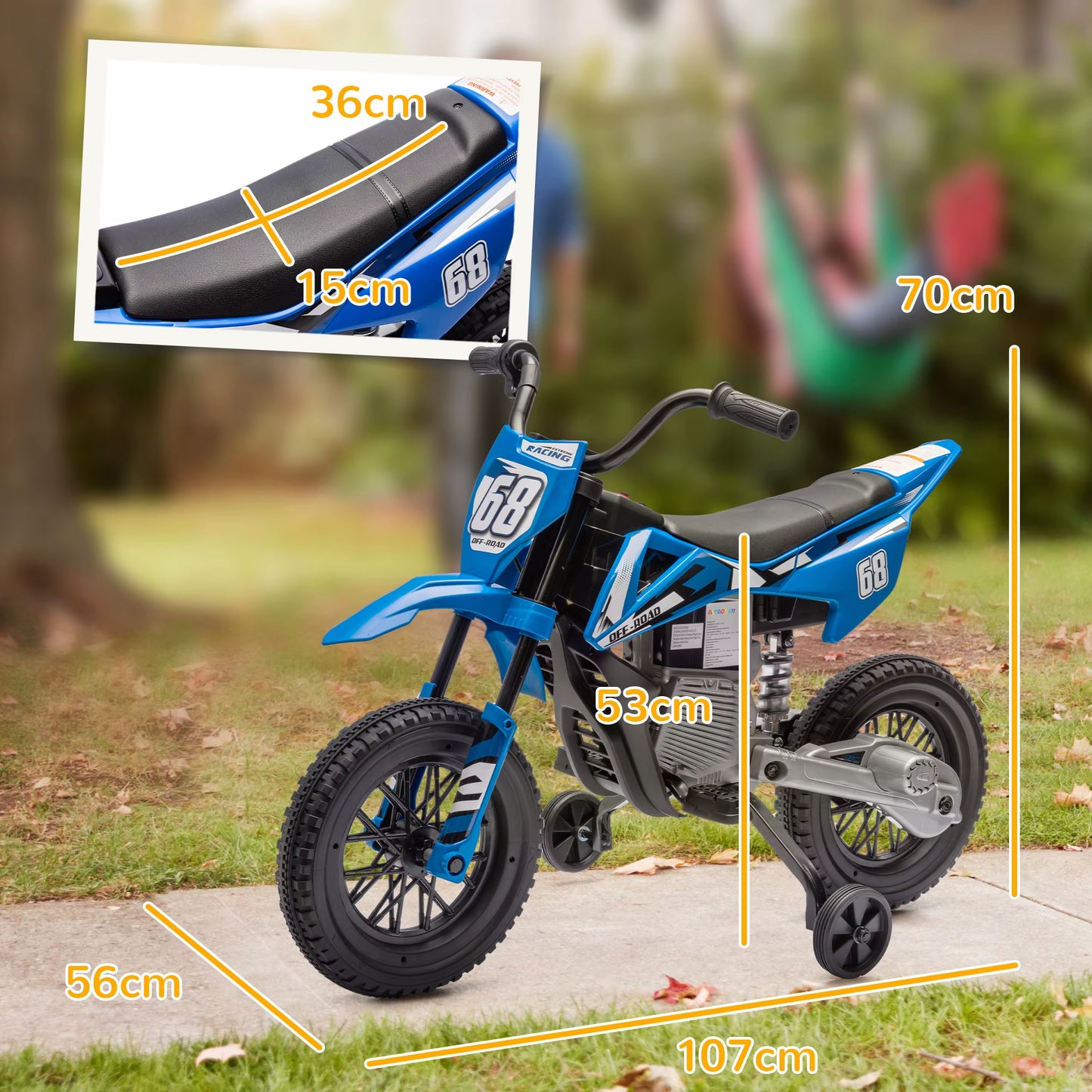 12V Kids Electric Motorcycle W/ Twist Grip Throttle, Music