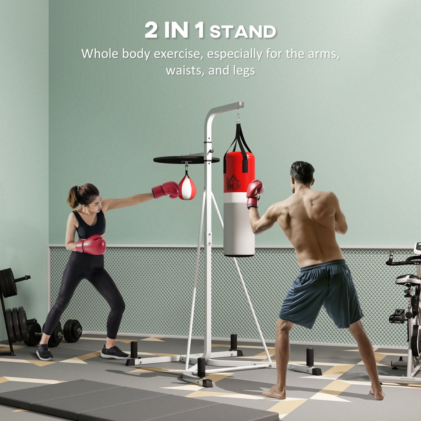 Adjustable Freestanding Boxing Station - Punching Bag & Speedball