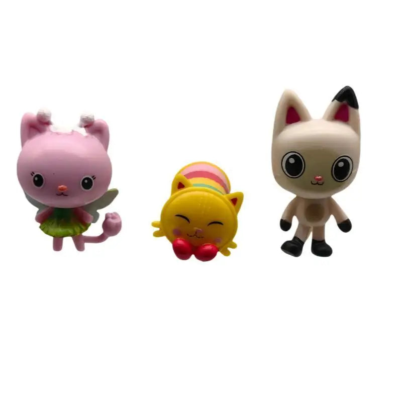 13-Piece Gabby Dollhouse Mercat Cartoon Set for Capsule Doll Machines - Smiling Car Hug Gaby Dolls Action Figures - Ideal Christmas Gifts for Kids