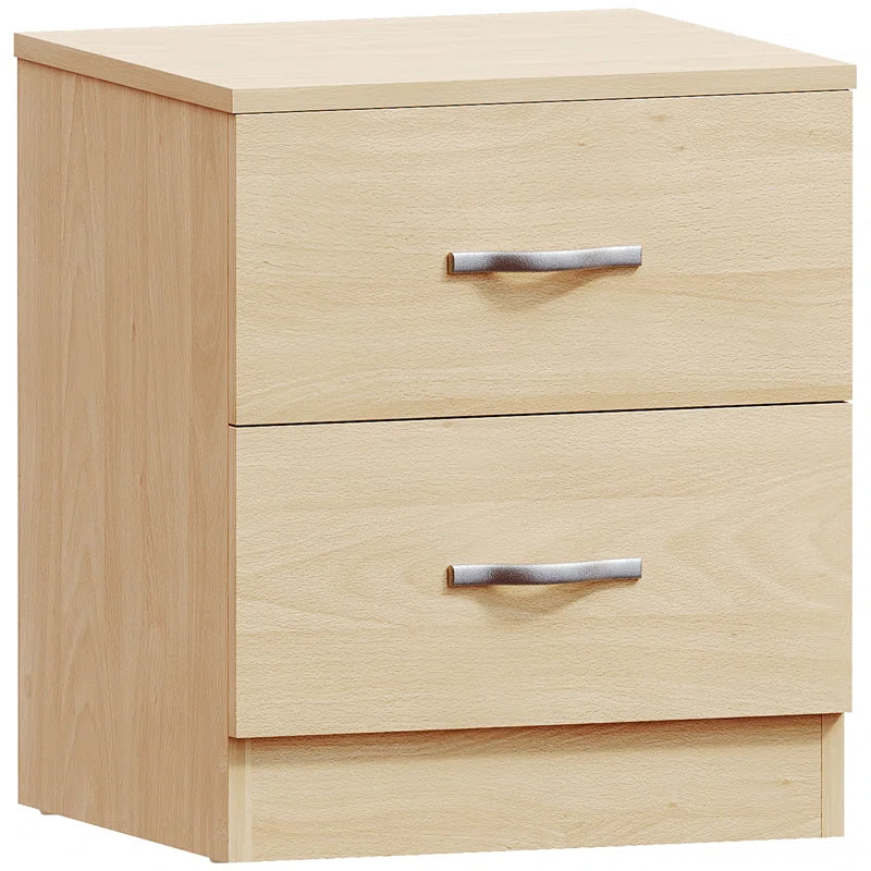 Maybery 2 Drawer Bedside Table, Bedroom Storage Cabinet
