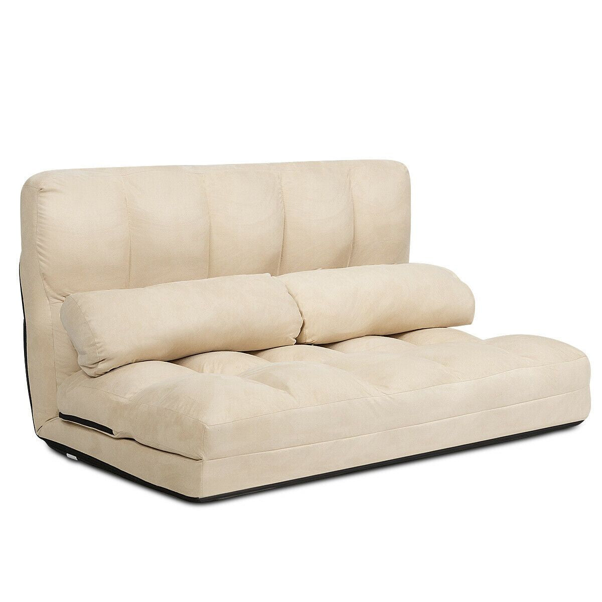 2 in 1 Folding Floor Lazy Sofa Bed with 6 Adjustable Seat Positions and 2 Pillows