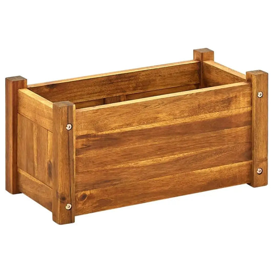 Acacia Wood Garden Raised Bed 50X25X25 Cm - Durable Planting Box for Vegetables & Herbs