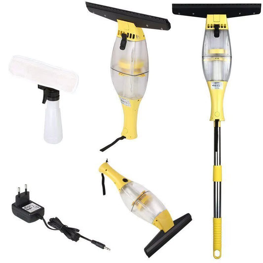 Window Vacuum Cleaner Set with Telescopic Handle Spray Bottle,280Mm Blade Suitable for Table, Tiles, Mirrors and Glass, Electric
