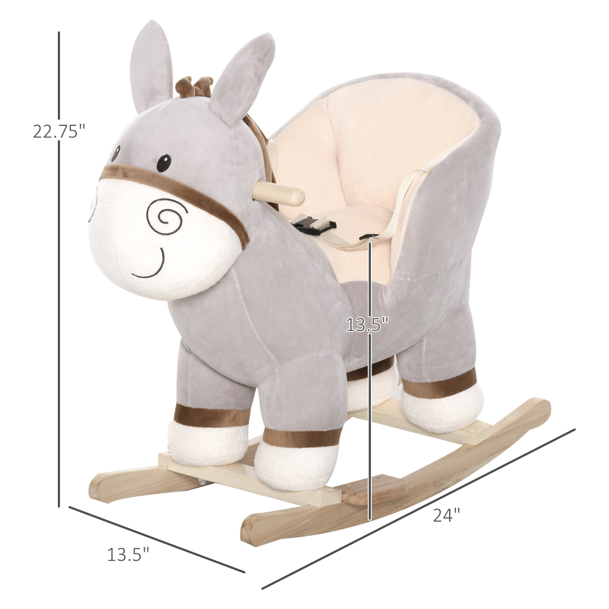 Kids' Rocking Horse: Classic, Safe & Durable Ride-On Toy for Imaginative Play