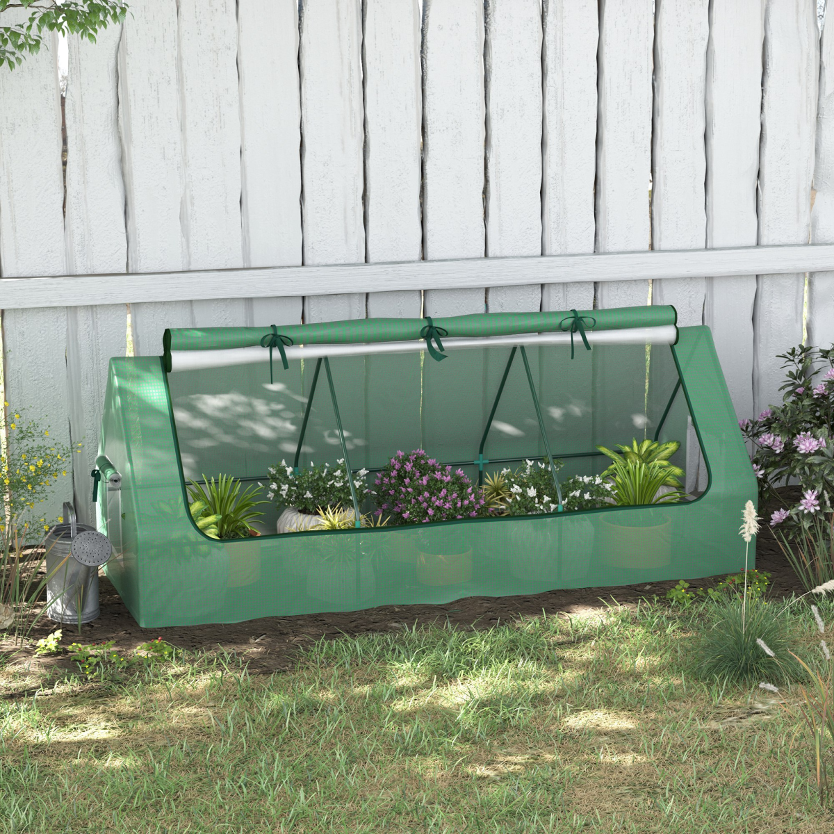 Portable Polytunnel with Mesh Windows 240x90x90cm