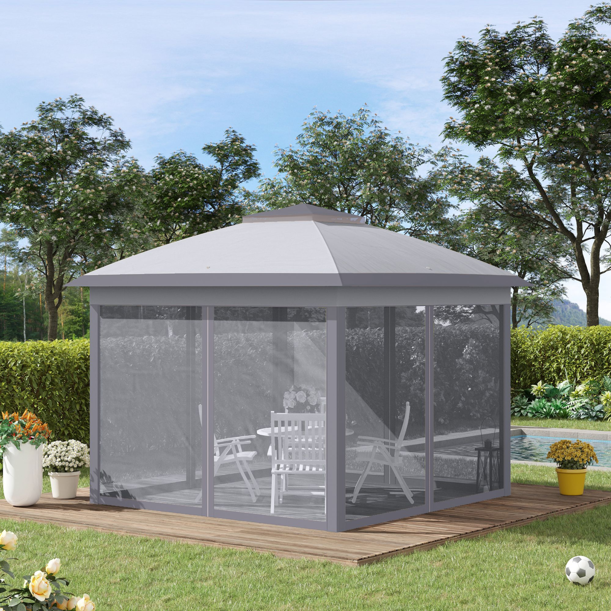 Three-Height Pop-Up Gazebo with 116 sq ft Shade & Carry Bag
