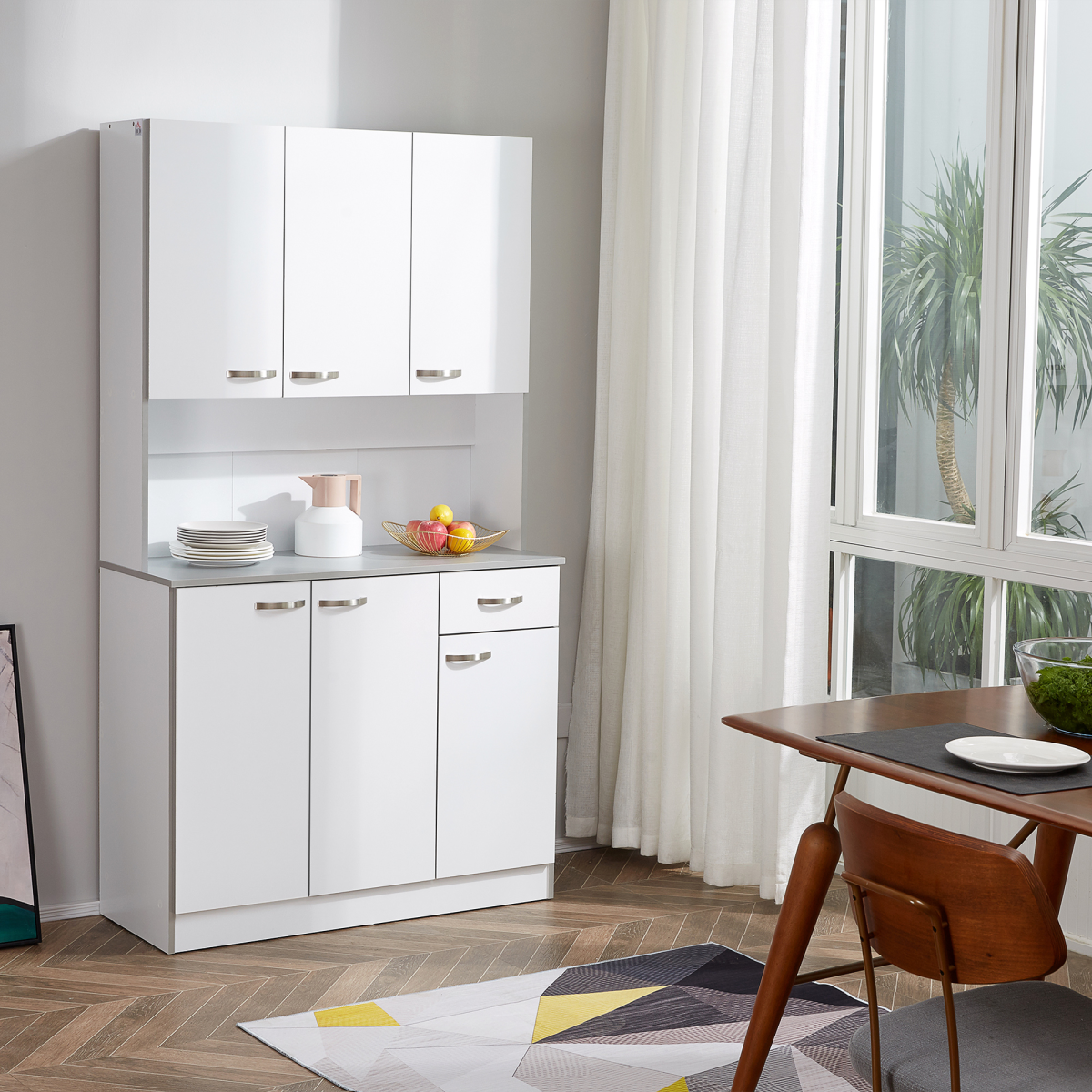 Modern Freestanding Kitchen Cupboard - Versatile Storage & Style