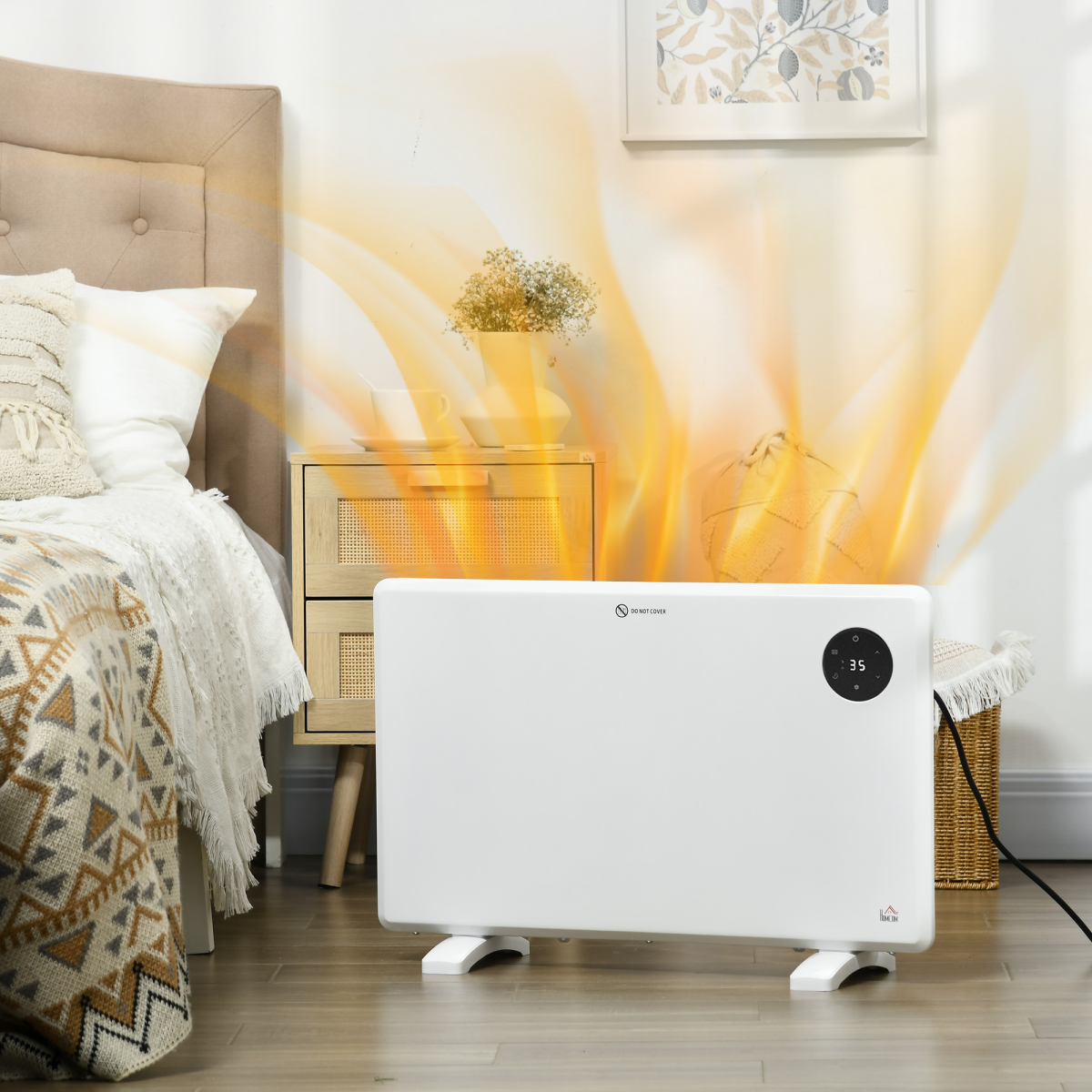1200W Slim Electric Convector Heater with LED Display & Remote
