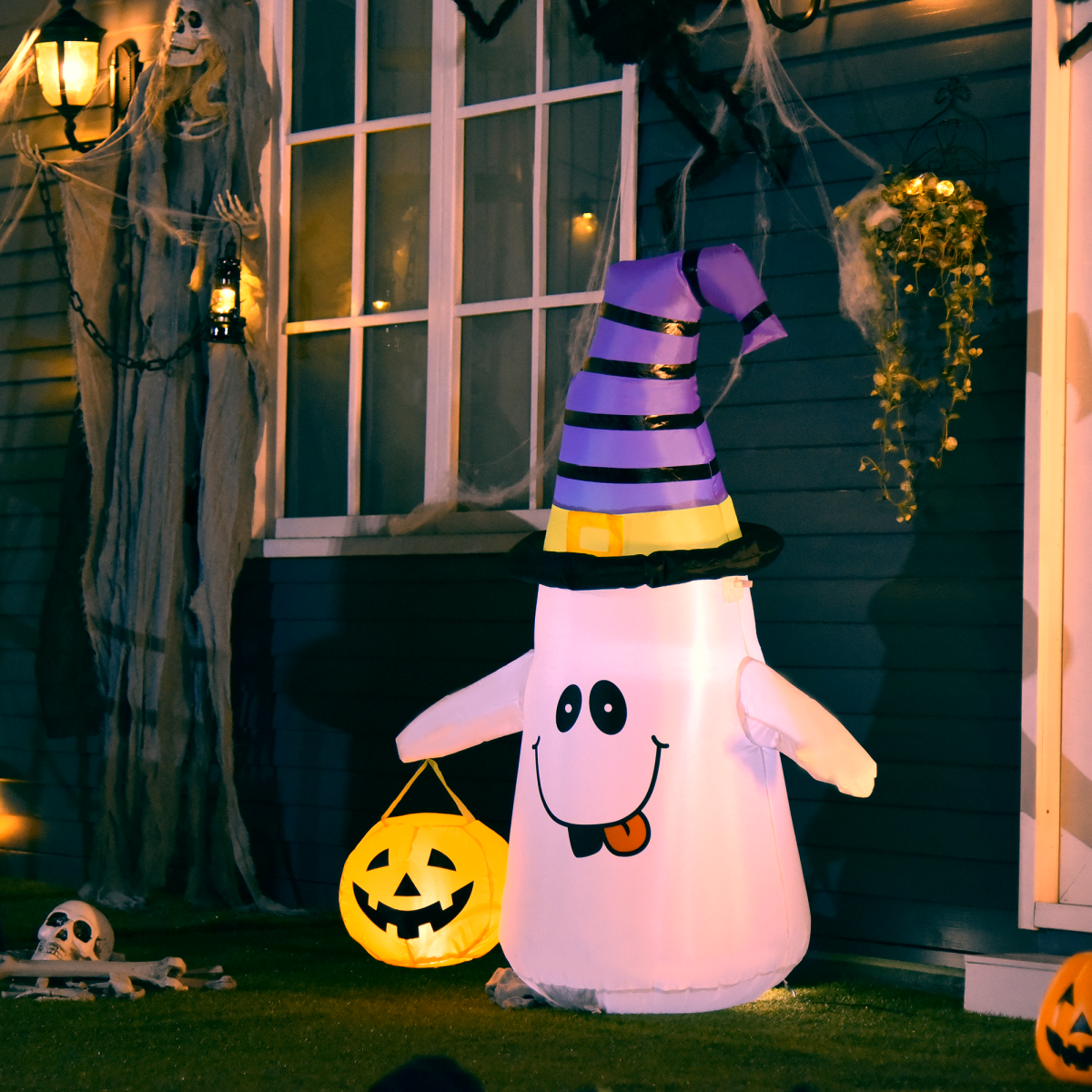 1.2m Witch Ghost Halloween Inflatable LED Pumpkin Lantern