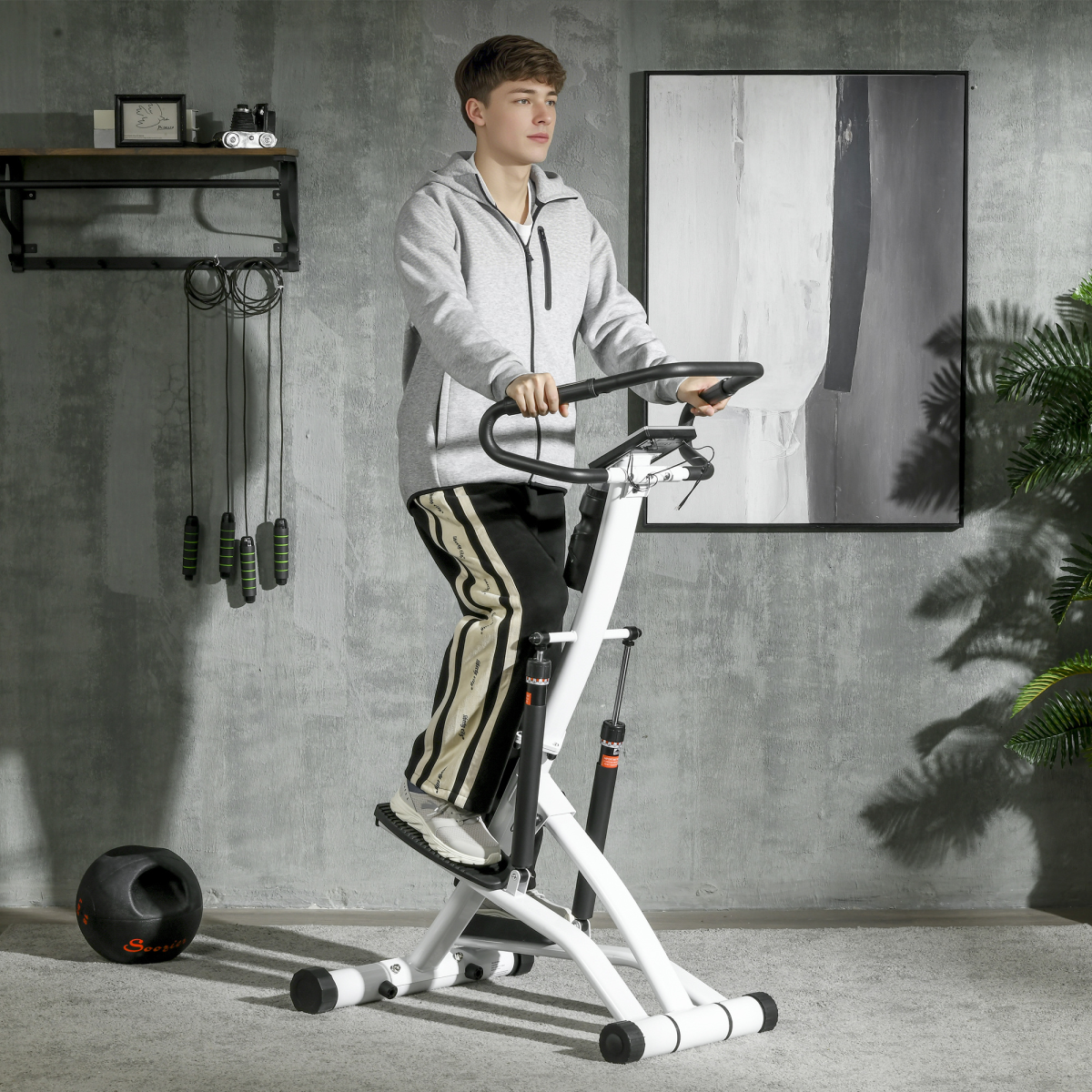 SPORTNOW Foldable Stepper: 12-Level Resistance, LCD Monitor, Ultimate Workout!