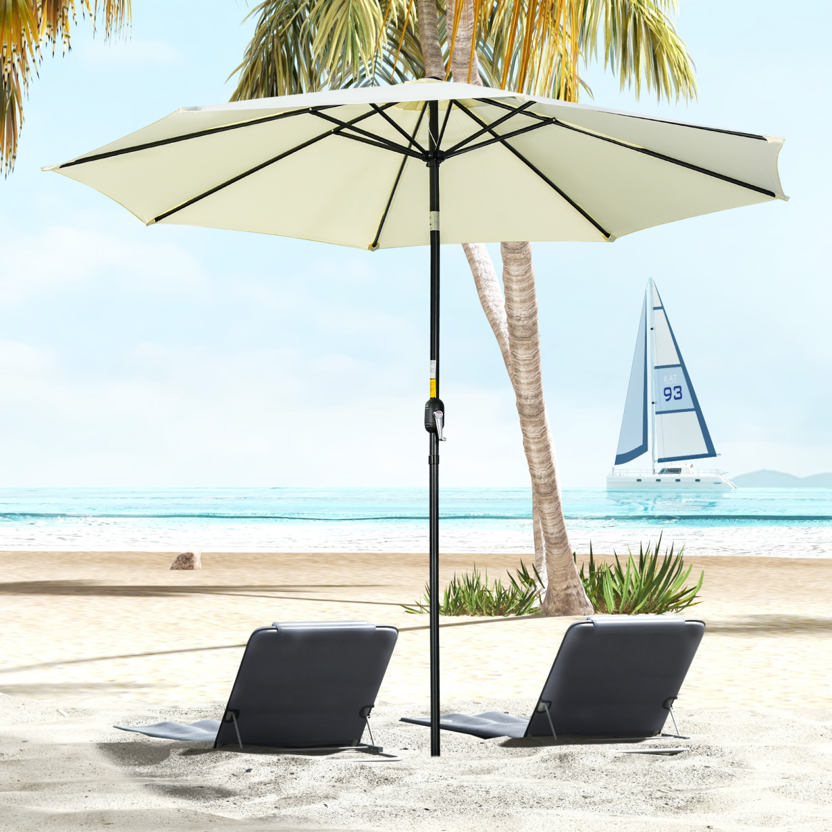 Stylish 10' Wall-Mounted Patio Umbrella with Crank & Adjustable Tilt