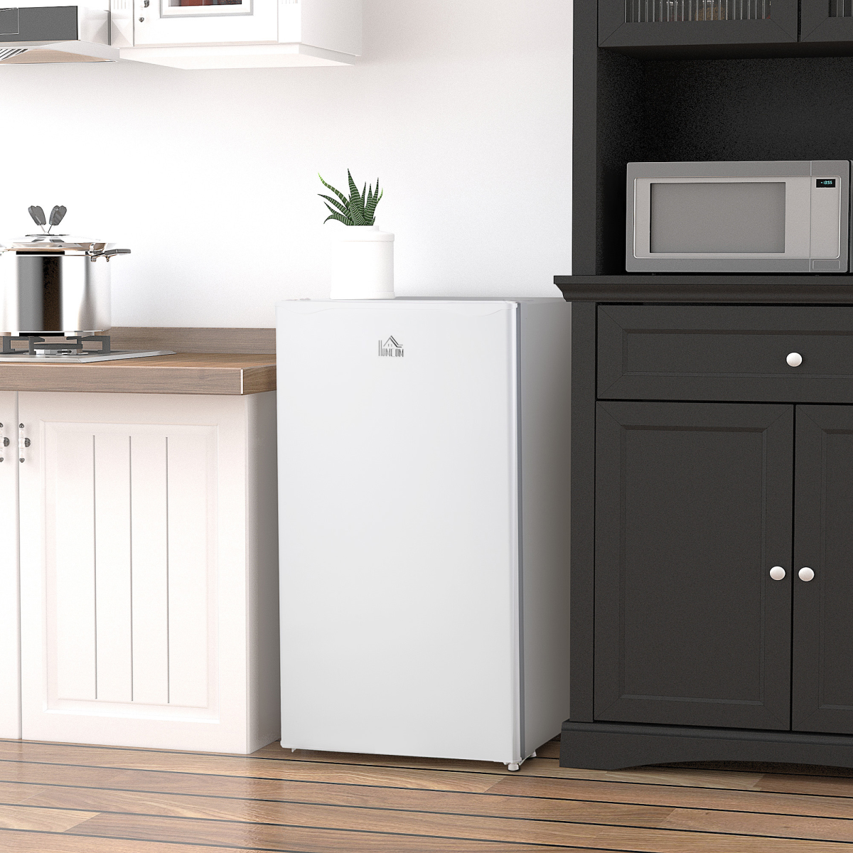 Compact 91L Freestanding Under Counter Fridge with Chiller Box - White