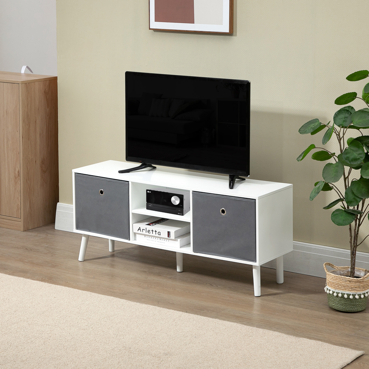 Stylish Modern TV Cabinet with Shelves & Drawers for Living Room Bliss