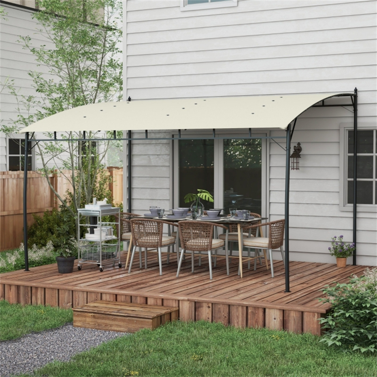 Stylish Cream White Patio Gazebo with UV Protection & Durable Steel Frame