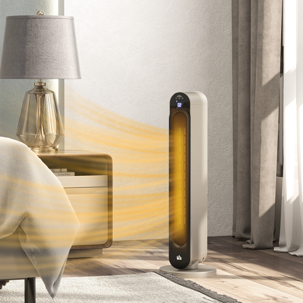 Cozy Comfort: 2200W Ceramic Heater with Remote & 12-Hour Timer