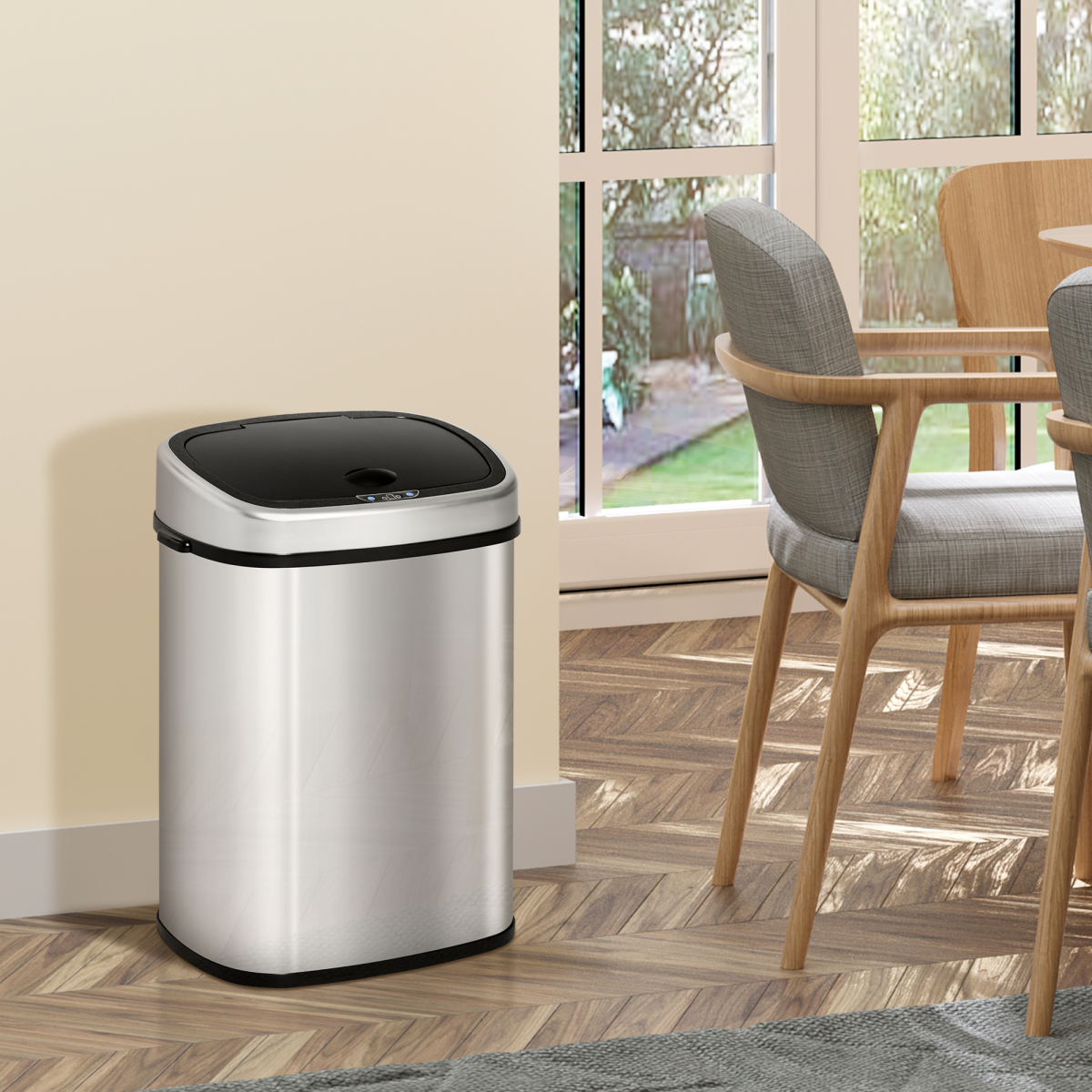SmartTouch 48L Touchless Sensor Trash Can - Stainless Steel