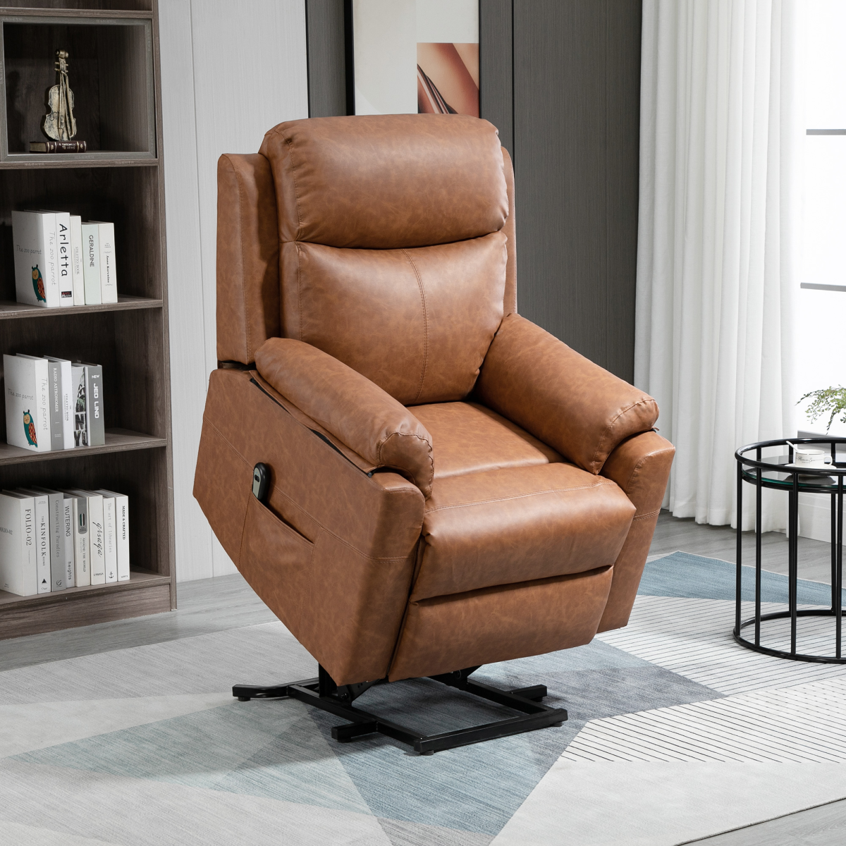 Power Lift Chair: Electric Riser Recliner with Remote - Brown