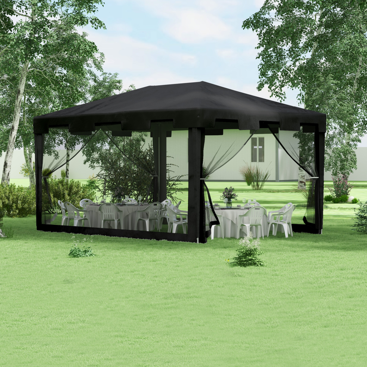4x3m Waterproof Party Tent Garden Gazebo Canopy Shade