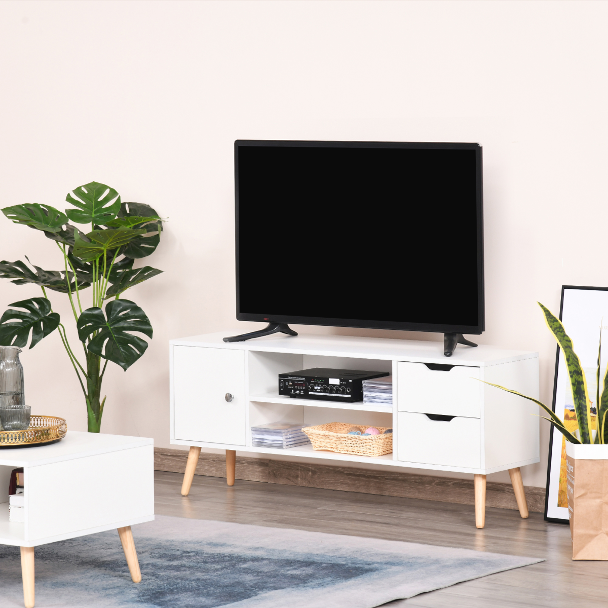 Scandinavian Modern TV Stand - Sleek Storage Console for a Chic Living Room