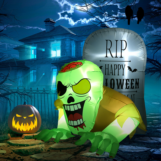 5ft Halloween Inflatable Ghost with LED Lights Outdoor Decor