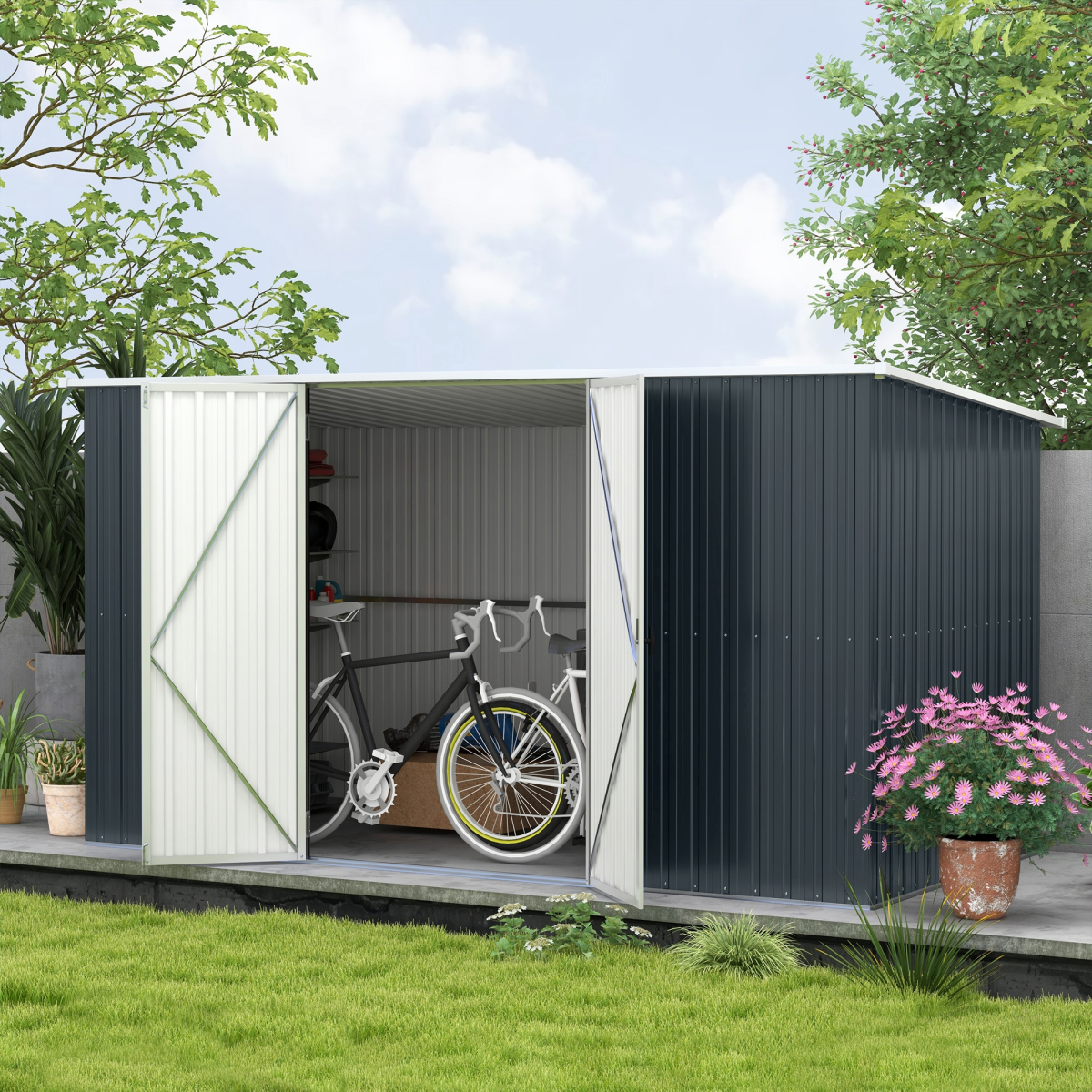 11x5.6ft Metal Garden Shed: Secure, Durable, & Easy Assembly!