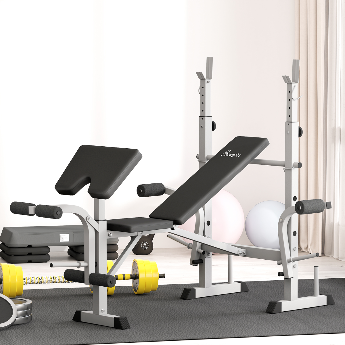 Ultimate Adjustable Weight Bench with Squat Rack & Leg Developer