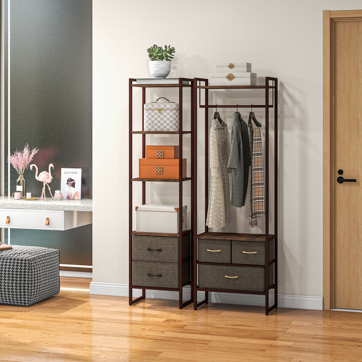 4-Tier Bookshelf with 2 Drawers – Stylish Storage for Home & Office