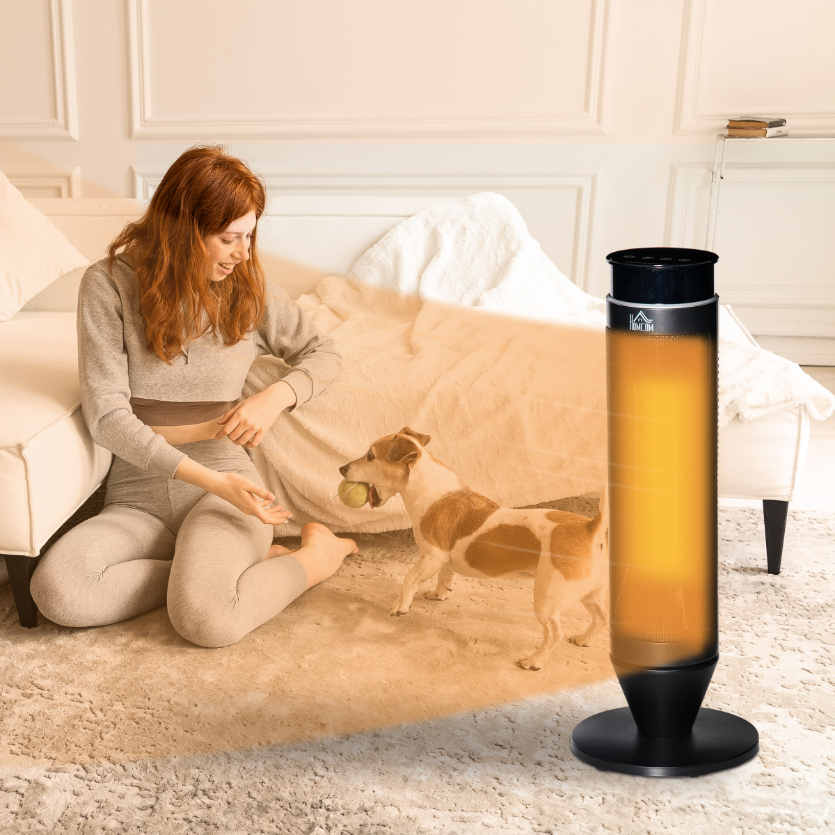 Smart Ceramic Oscillating Space Heater - Remote Control & 8-Hour Timer