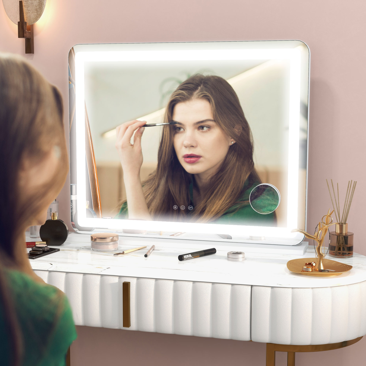 Illuminate Your Beauty: LED Vanity Mirror with 10X Magnification & USB